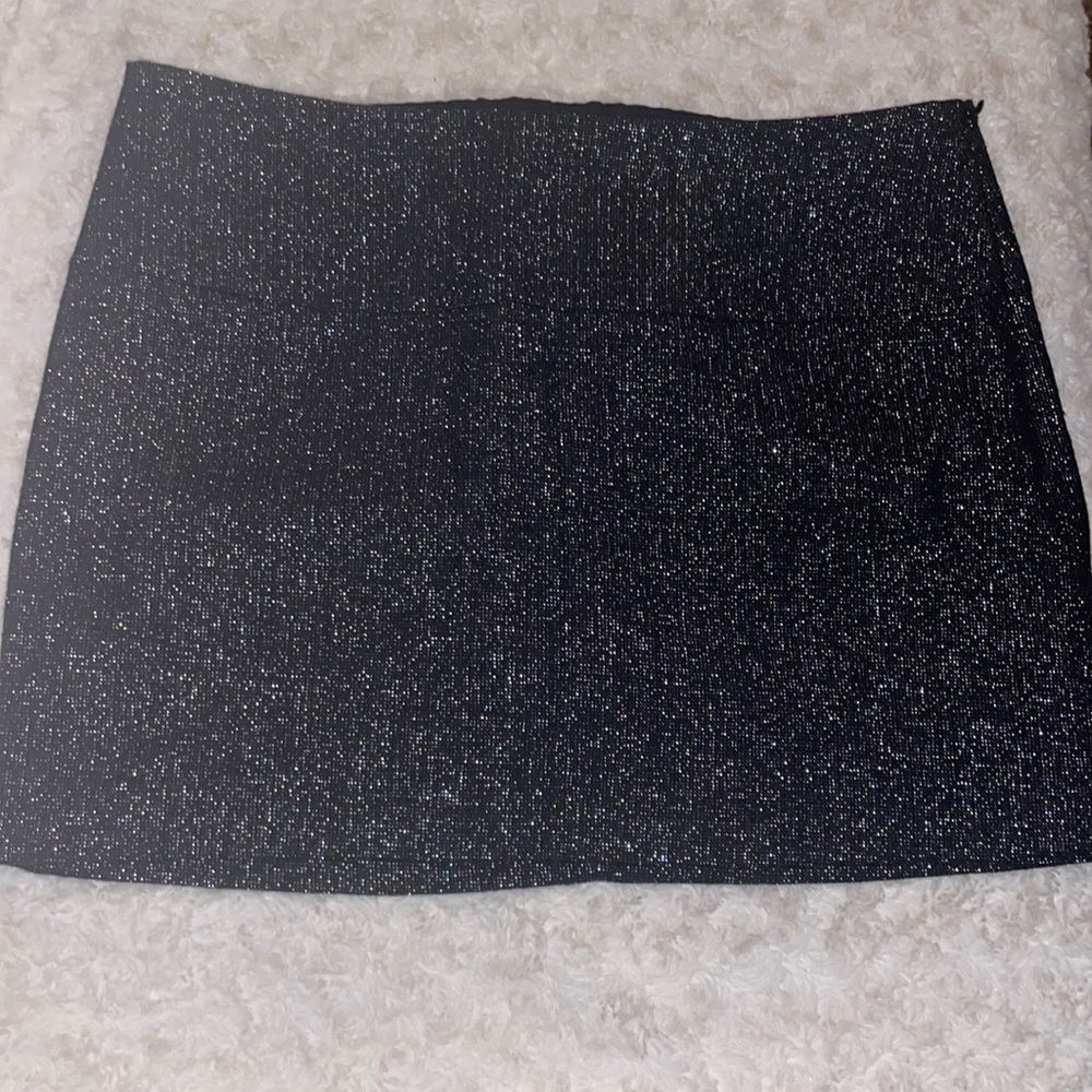 Black glittery mini skirt